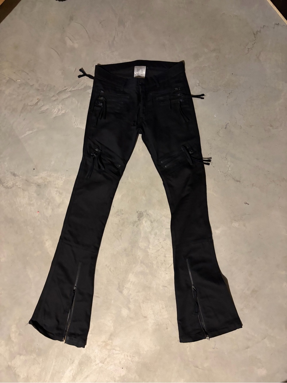 LoveDylanThomas x Beauty Beast Black Flared Zipper Low Rise Pants